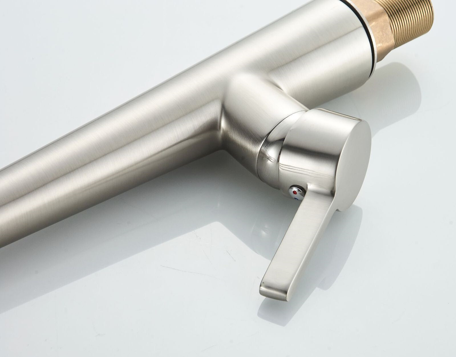 Brass Commercial Brushed Nickel Single Handle Spring Kitchen Faucet Pull Down