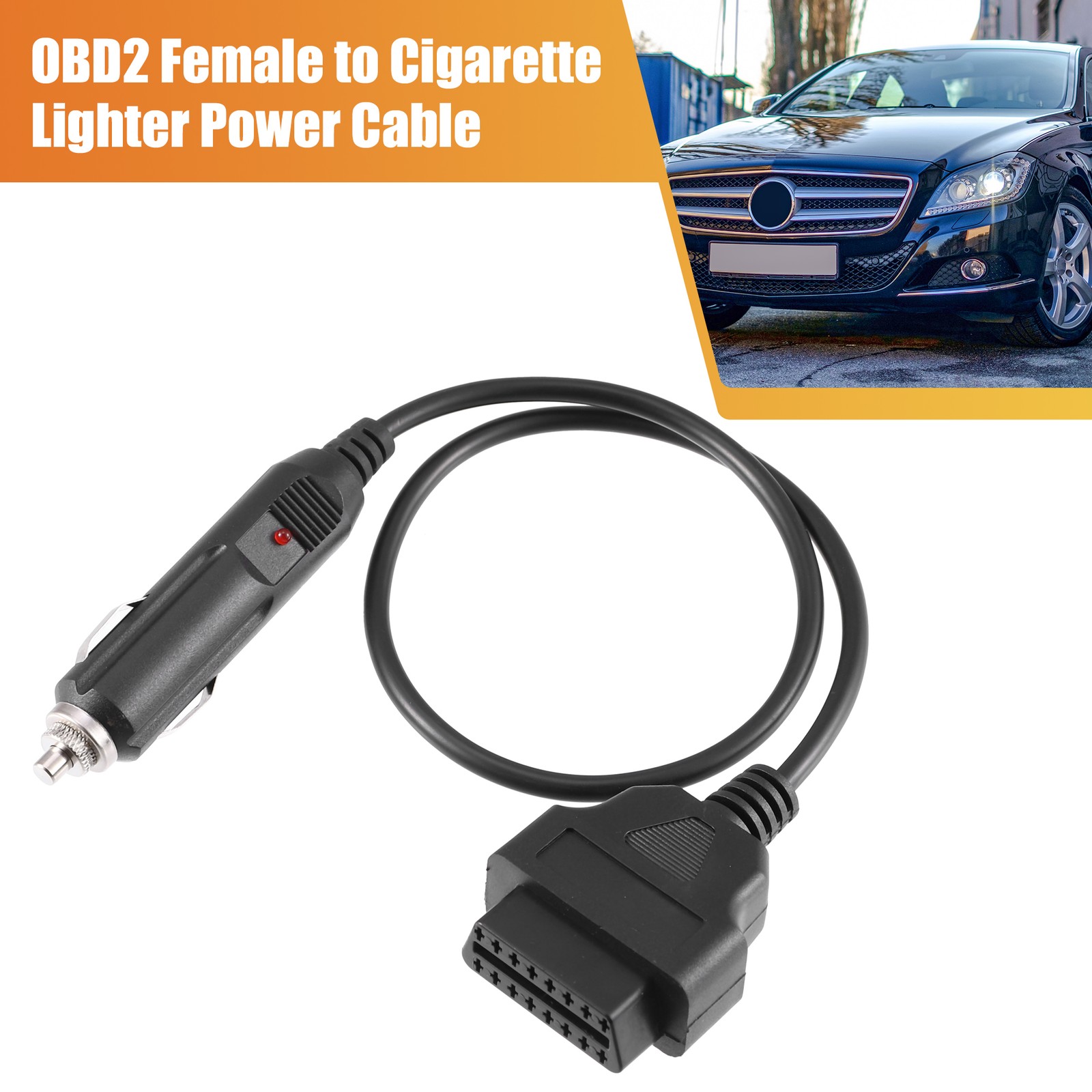 OBD2 Female to Cigarette Lighter Memory Saver Emergency Power Supply Cable