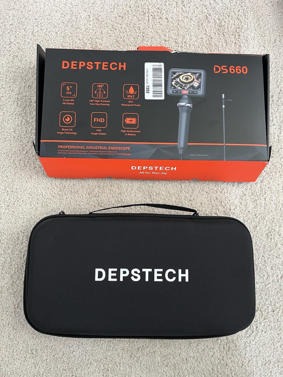 DEPSTECH Articulating Borescope Camera with Light: Dual Lens Industrial Endoscop