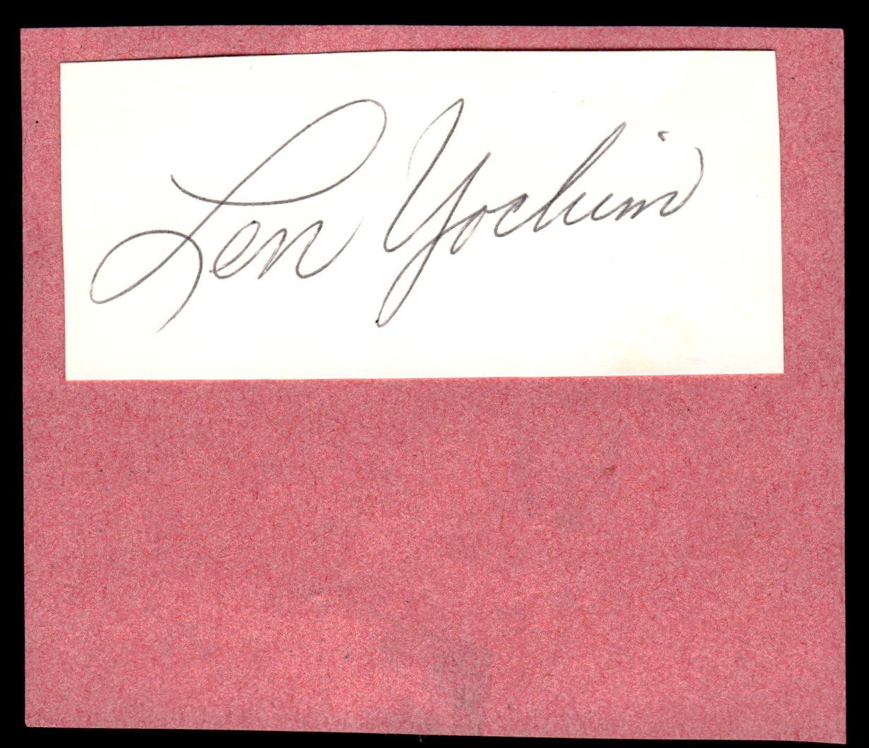 Len Lenny Yochim Pirates Baseball Signed Cut Auto JSA Pre-Cert *X1740