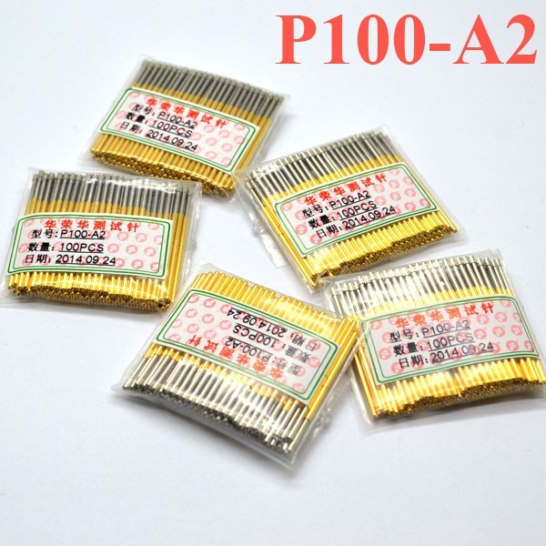 500pcs/lot P100-A2 Dia 1.5mm spring test probes pogo pin Length 33.35mm
