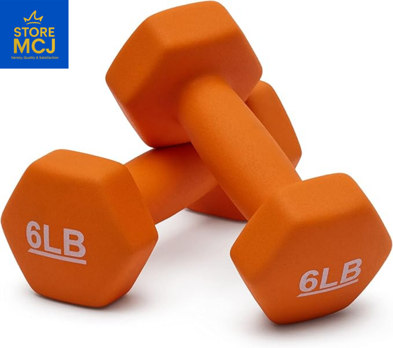 Amazon Basics - 6 lb Easy Grip Workout Dumbbell (Set of 2) with Neoprene Coating