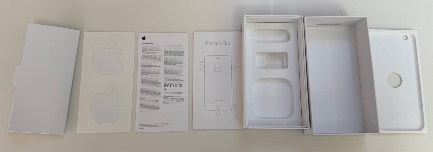 IPHONE 6 PLUS EMPTY BOX APPLE 16 GB WITH INSERTS MGCL2LL/A A1522 GENUINE