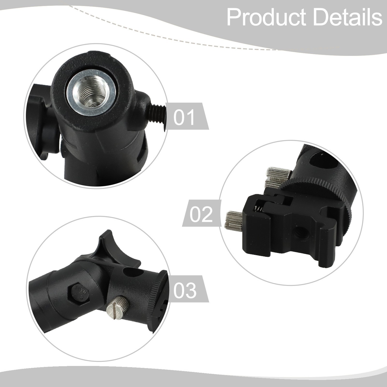Metal Light Bracket with 1/4 Screw for For soft Reflective Umbrella Setup