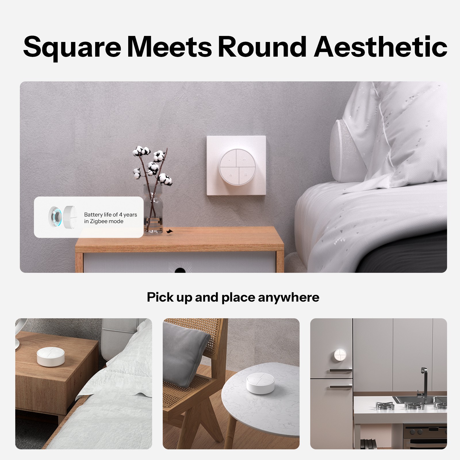 SONOFF Zigbee Smart Button Switch Wireless Dual-Protocol Switchable App Control
