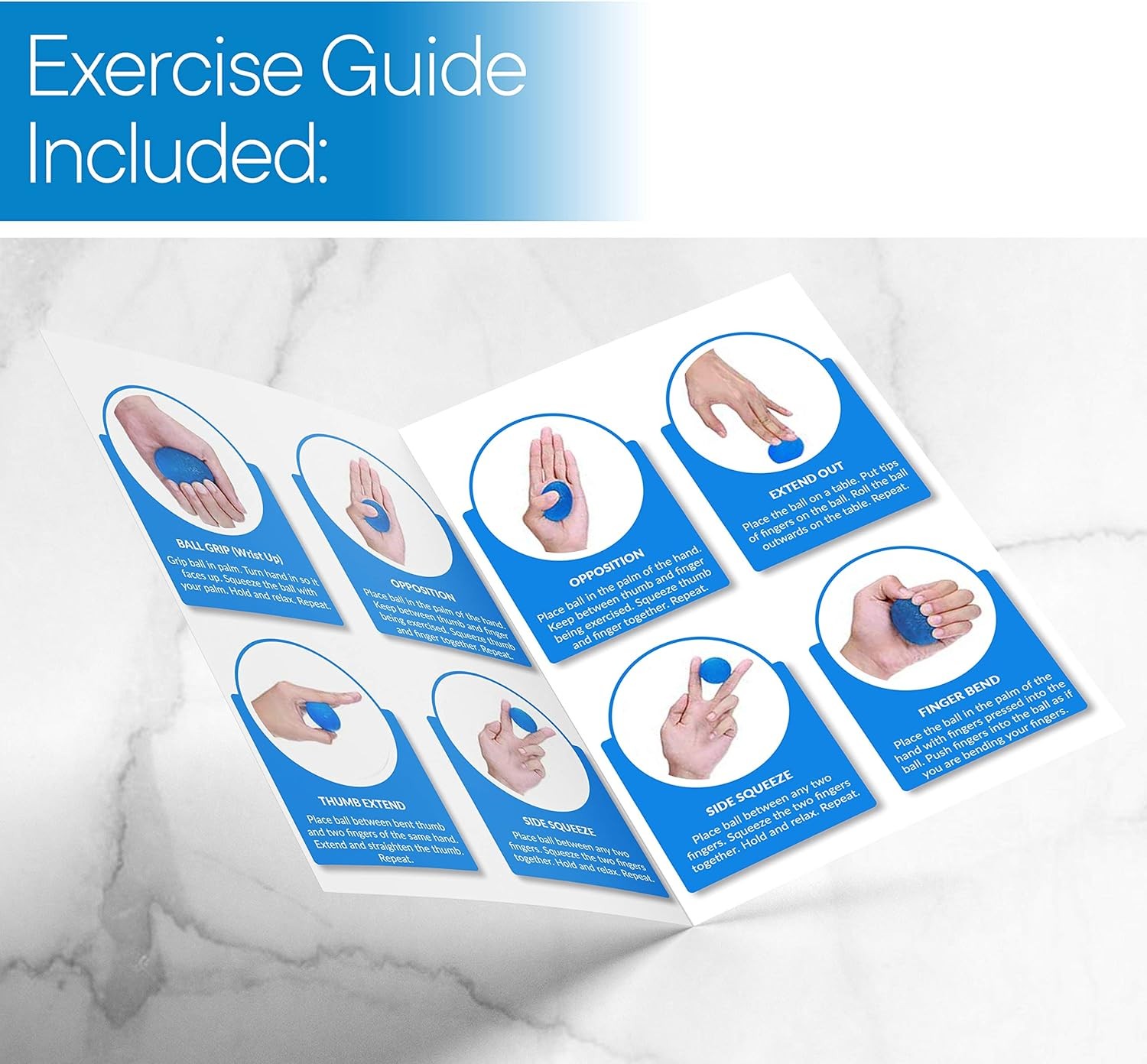 RMS 4-Pack Hand Exercise Balls - Physical & Occupational Therapy Kit for Strengt