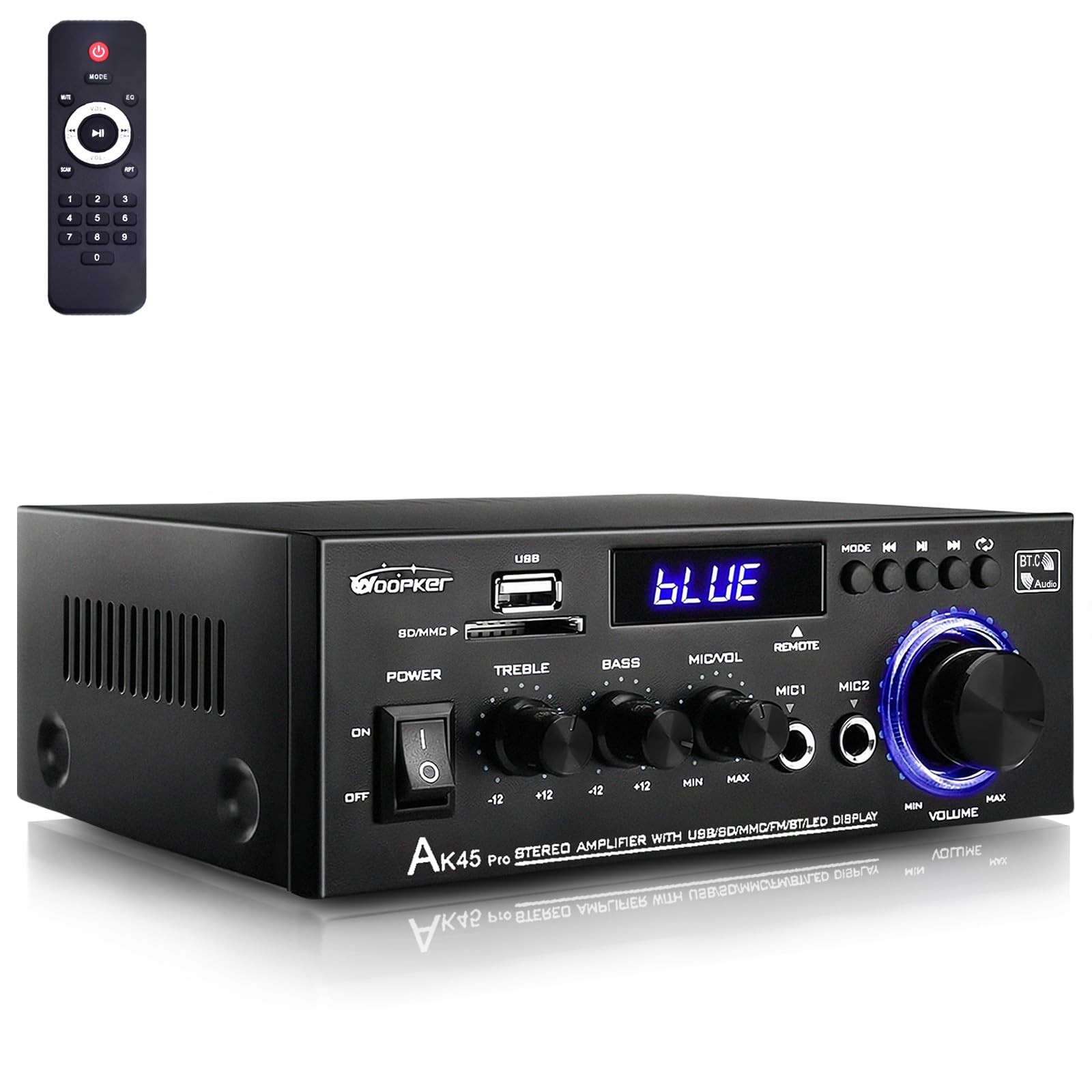 400W Bluetooth 5.0 Home Stereo Amplifier for Theater Karaoke Garage