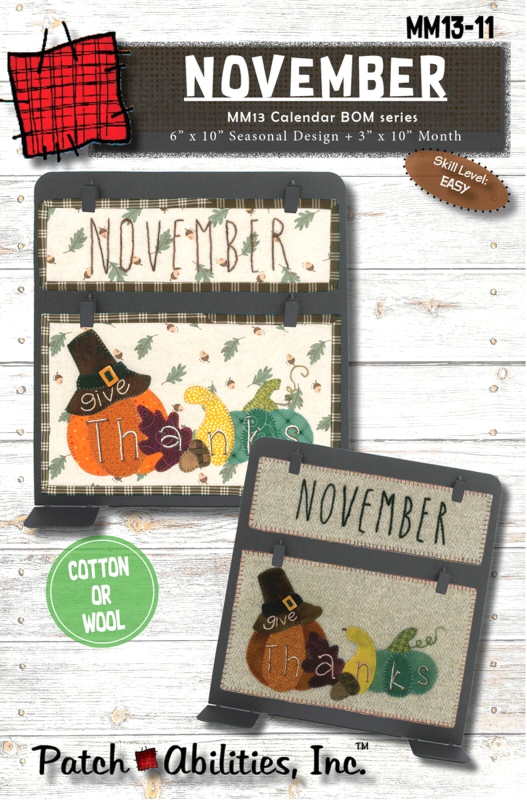 Patch Abilities November Calendar Series Block of the Month MM13-11
