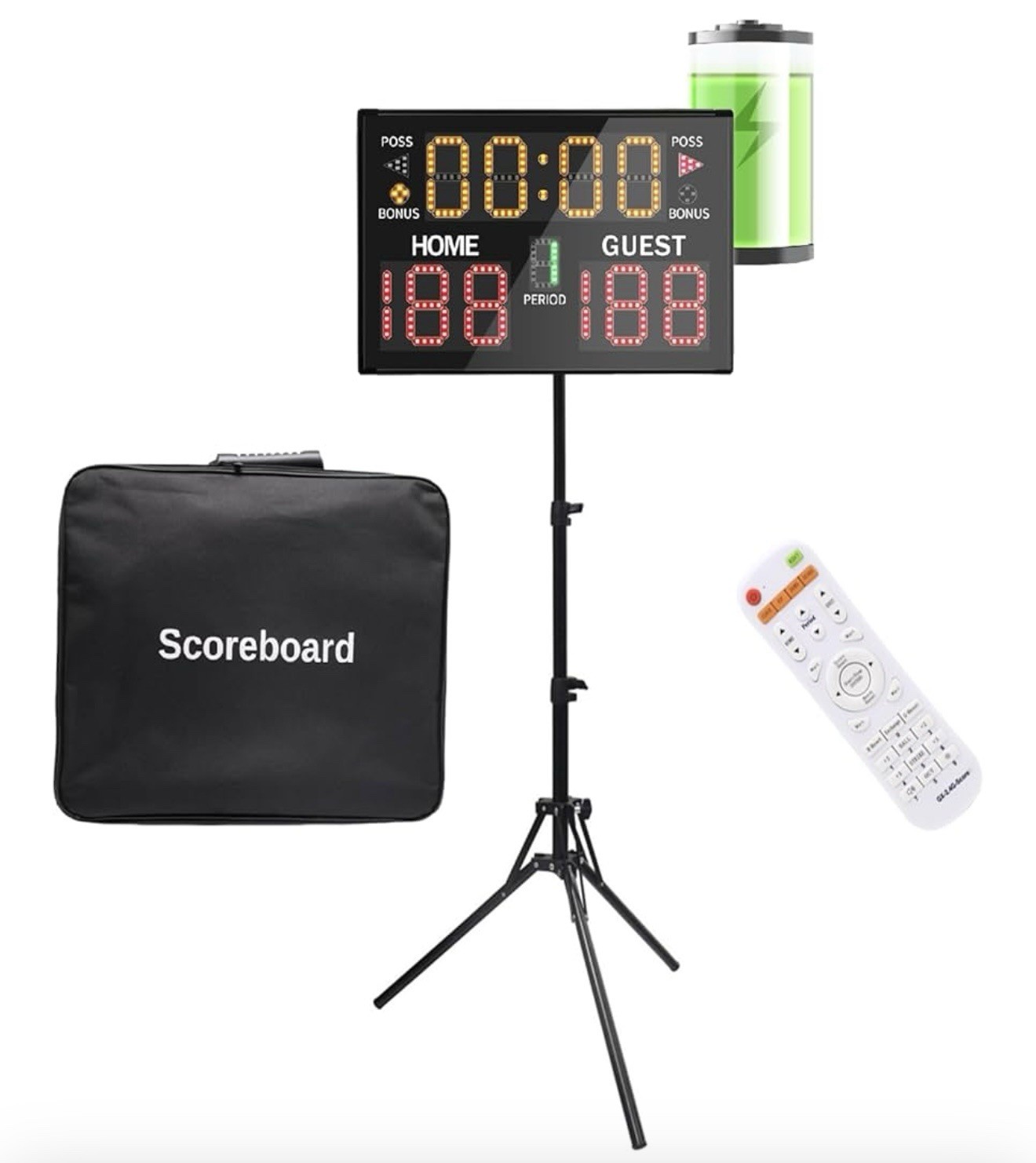 Battery Powered Digital Electronic Scoreboard with Bag Tripod Wireless Remote