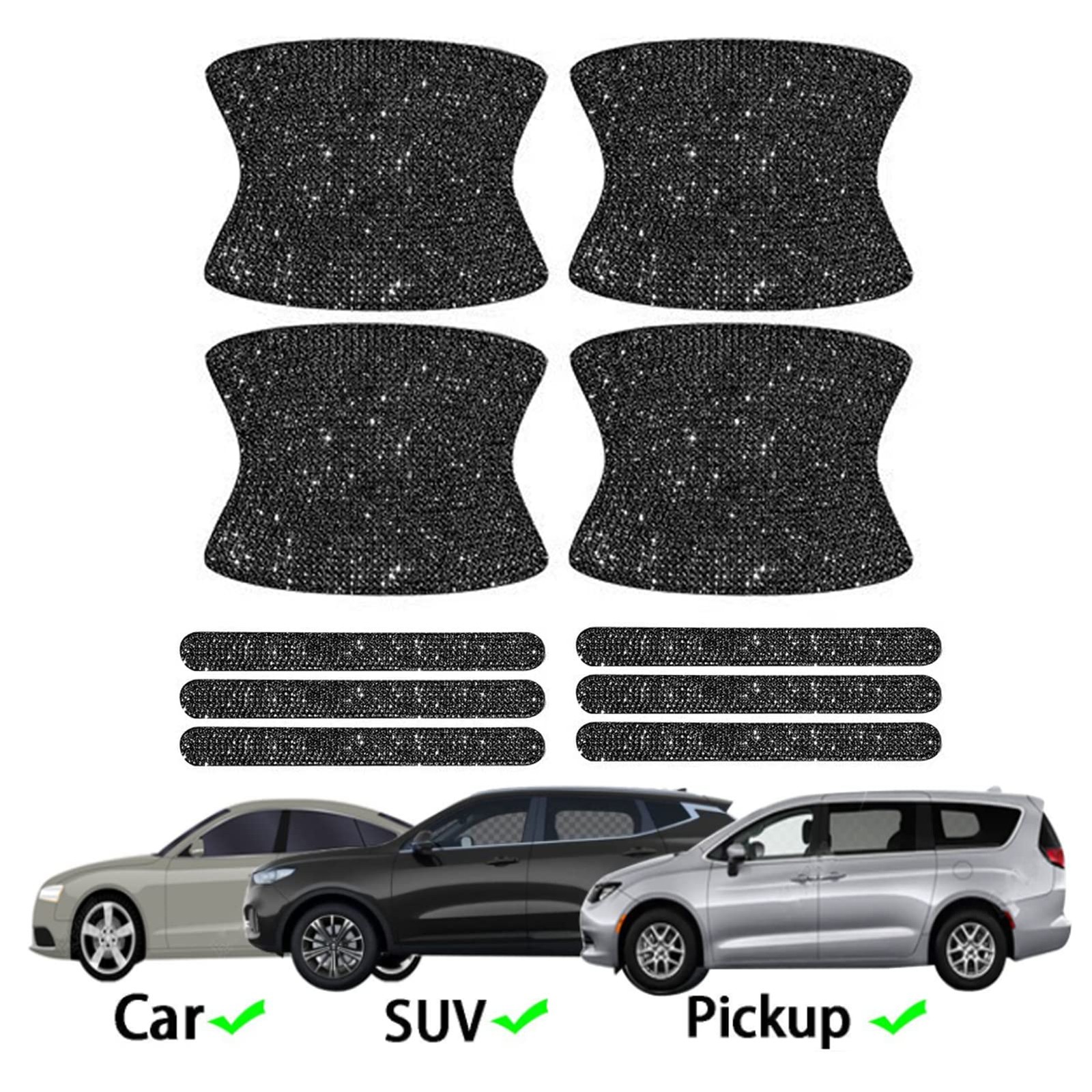 BetterJonny 10PCS Crystal Protector, Rhinestone Stickers Bling Scratch Black