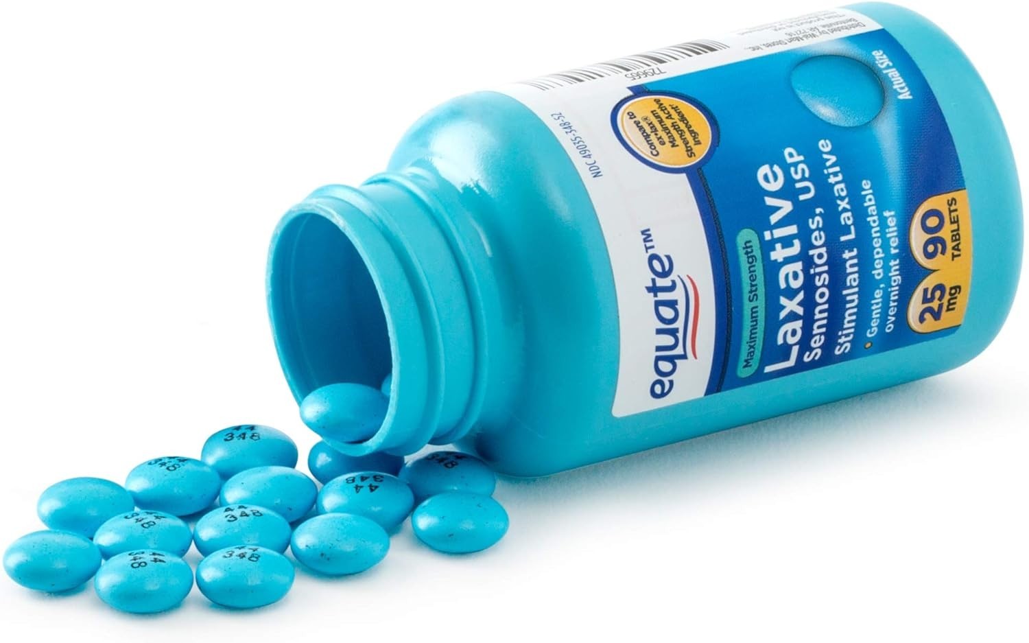 2 Pack - Equate Maximum Strength Laxative Sennosides Laxative 25mg 90ct - 08/26