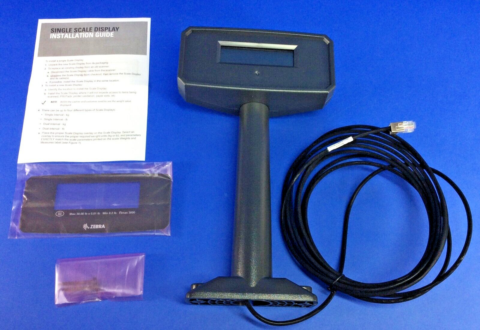Zebra MX201-SR00004ZZWR MP6000/7000 Single Scanner/Scale Pole Display - NEW