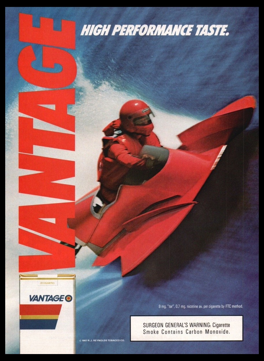1987 Vantage Cigarettes-Vintage print ad / mini poster-