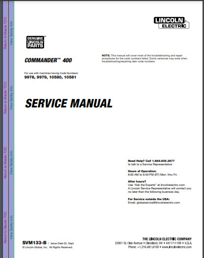 LINCOLN COMMANDER  400  SERVICE MANUAL