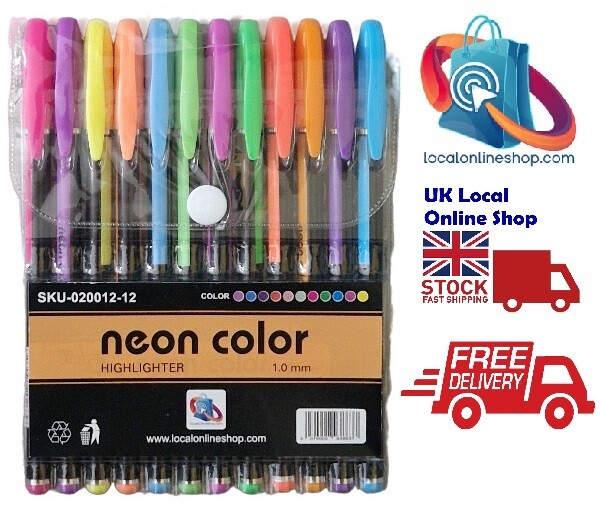 Neon Colour Highlighter 1.0mm Pens