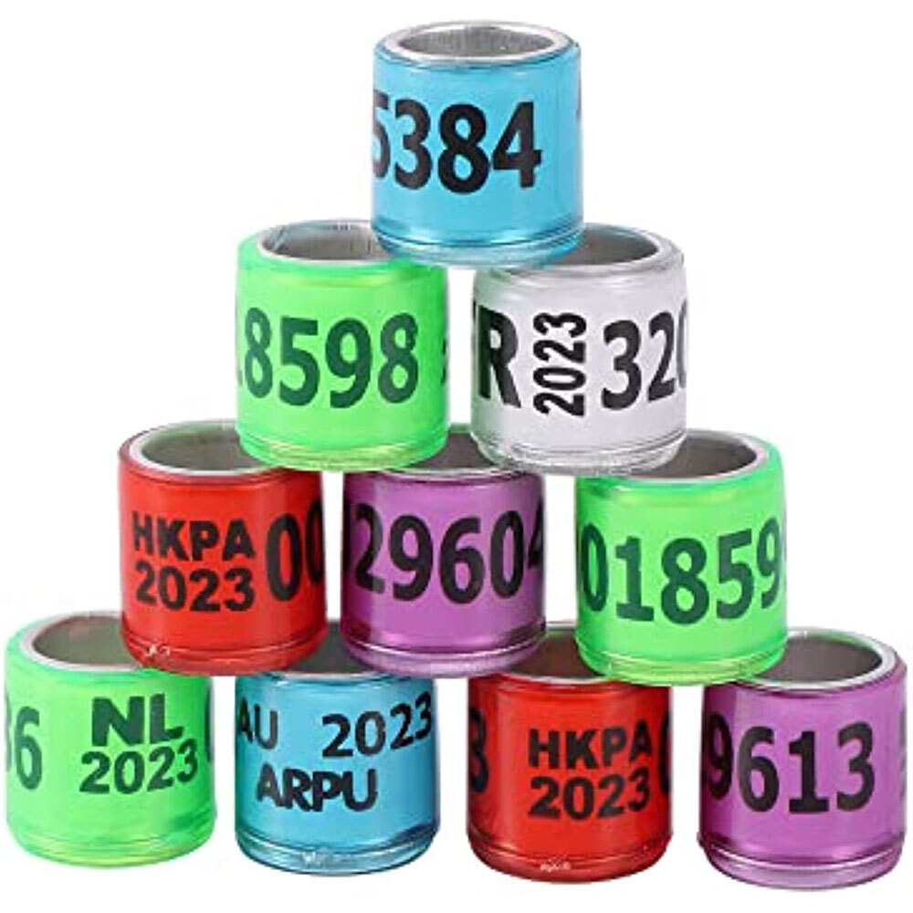100X Multicolor 8mm Bird Foot Ring For 2023 Racing Pigeon Rings Leg Bands ARPU