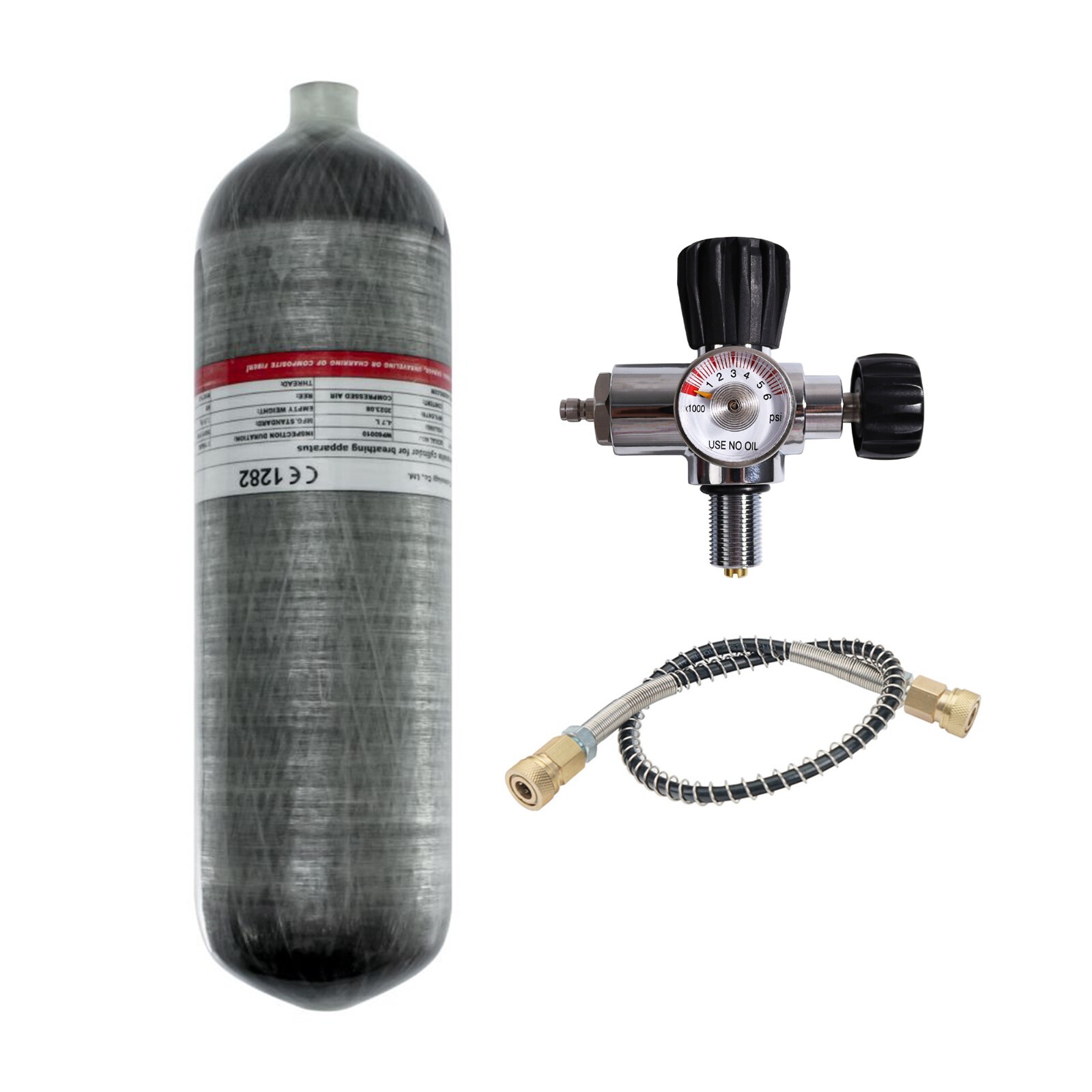 TUXING 4500Psi Pcp Tank 4.7L Carbon Fiber HPA Tank with Filling Station M18*1.5