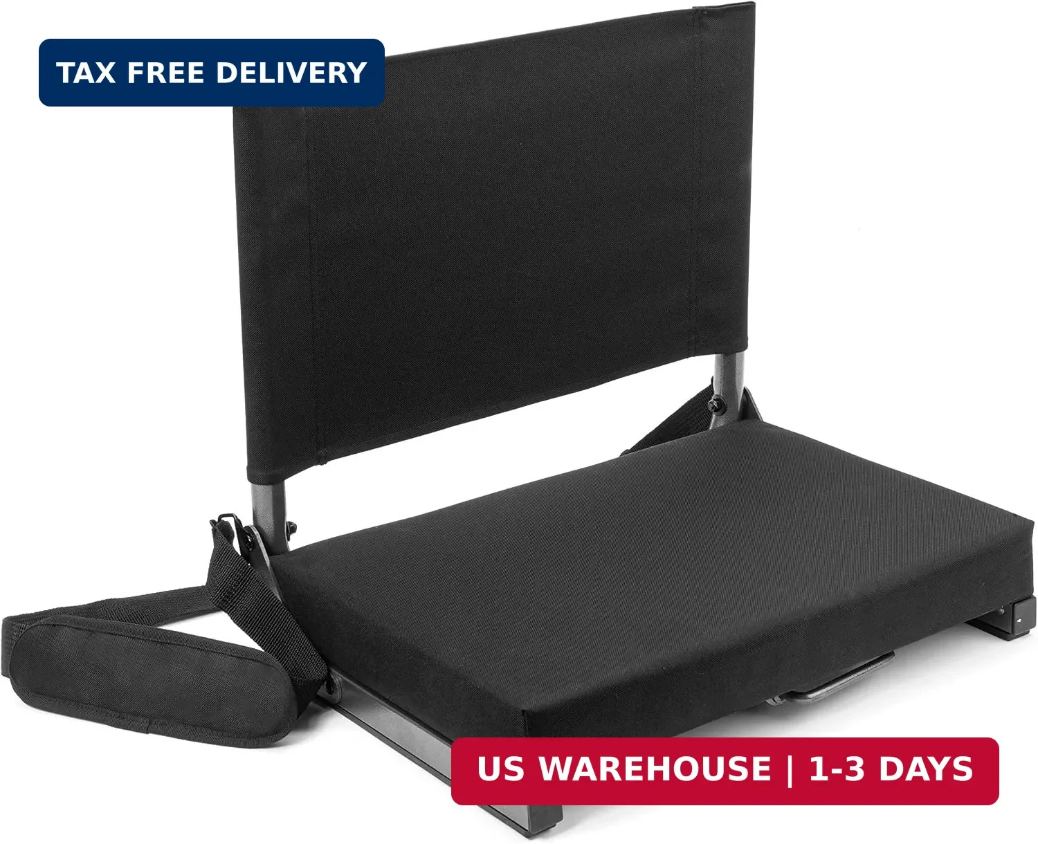 Deluxe Stadium Seat, One Size, Black Ultra Padded