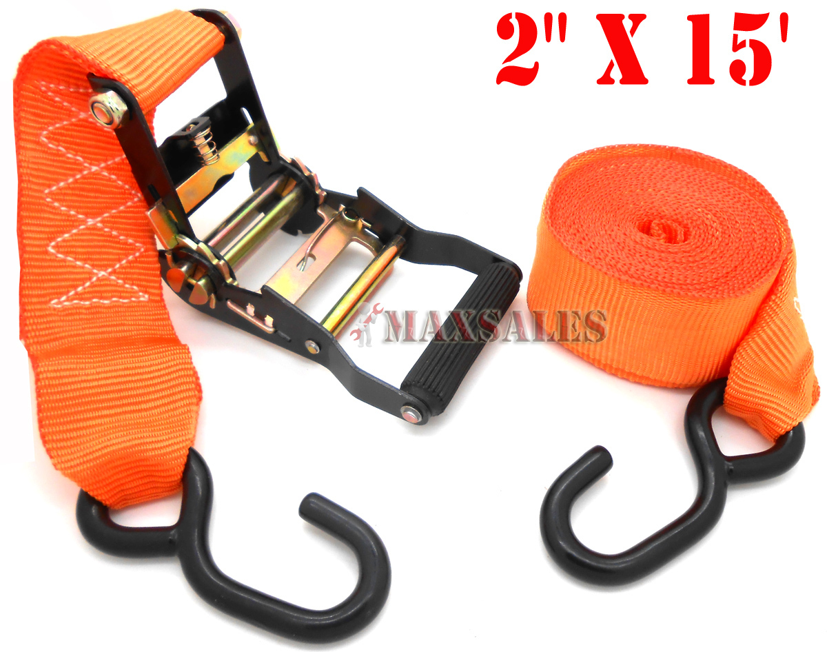 2" x 15" Ratchet Tie Down/Hook 2,500 Ibs 2" wide nylon webbing strap