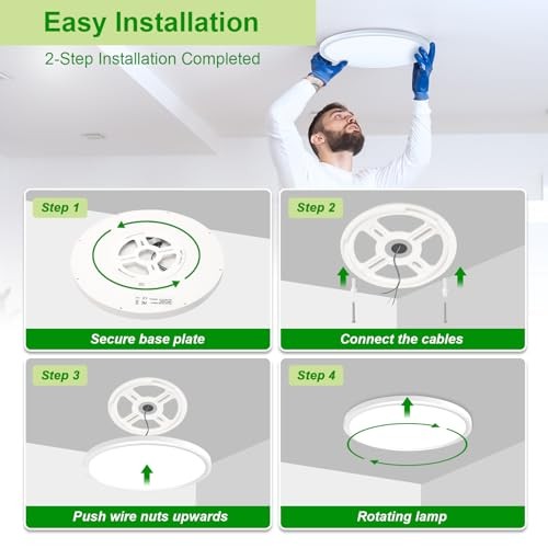 2 Pack 3200lm LED Flush Mount Ceiling Light 12 Inch, 5CCT 2-Pack White