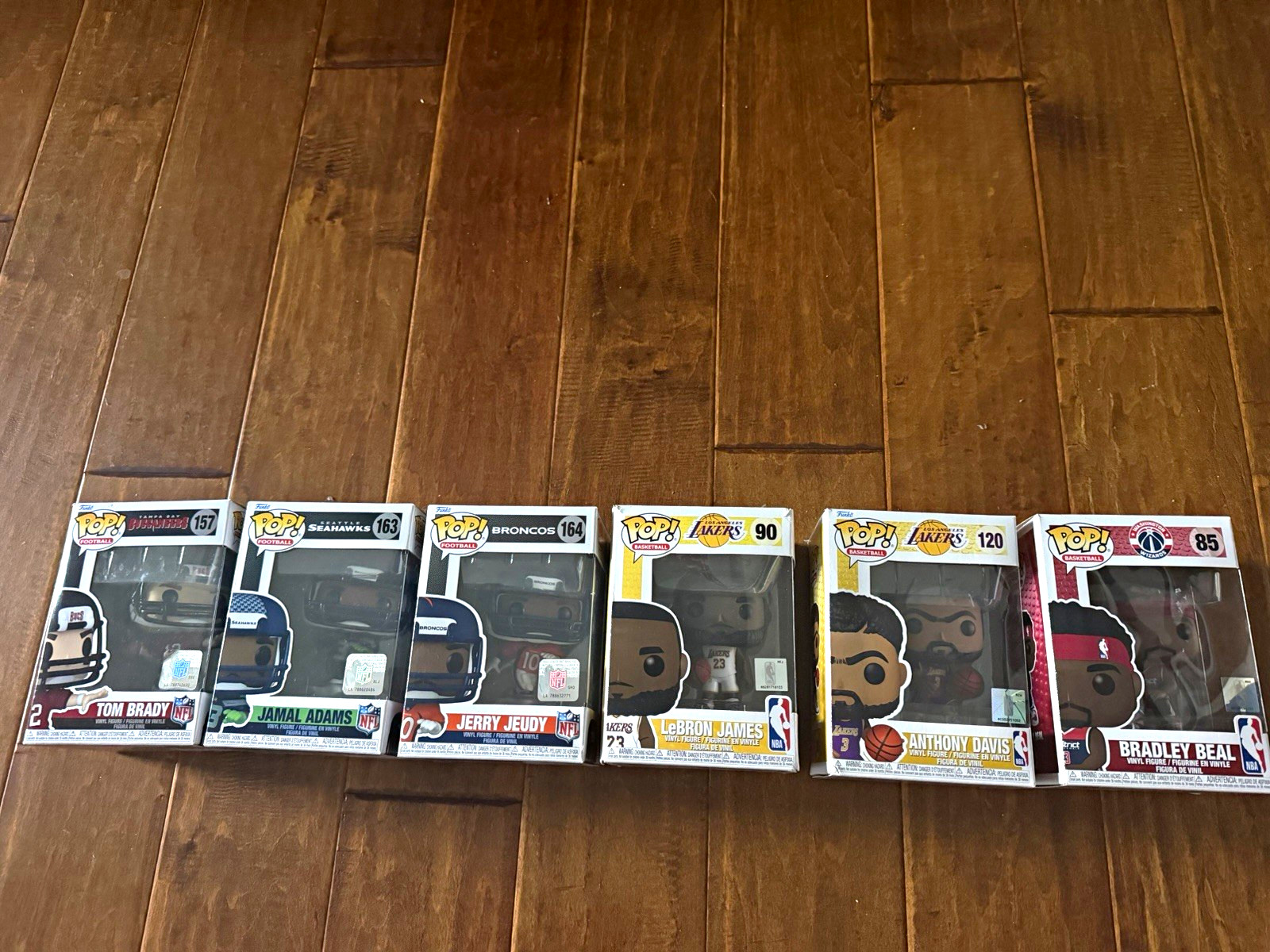 Funko Pop! Sports Vinyl Mixed Lot (6) Boxed Tom Brady LeBron James NFL NBA