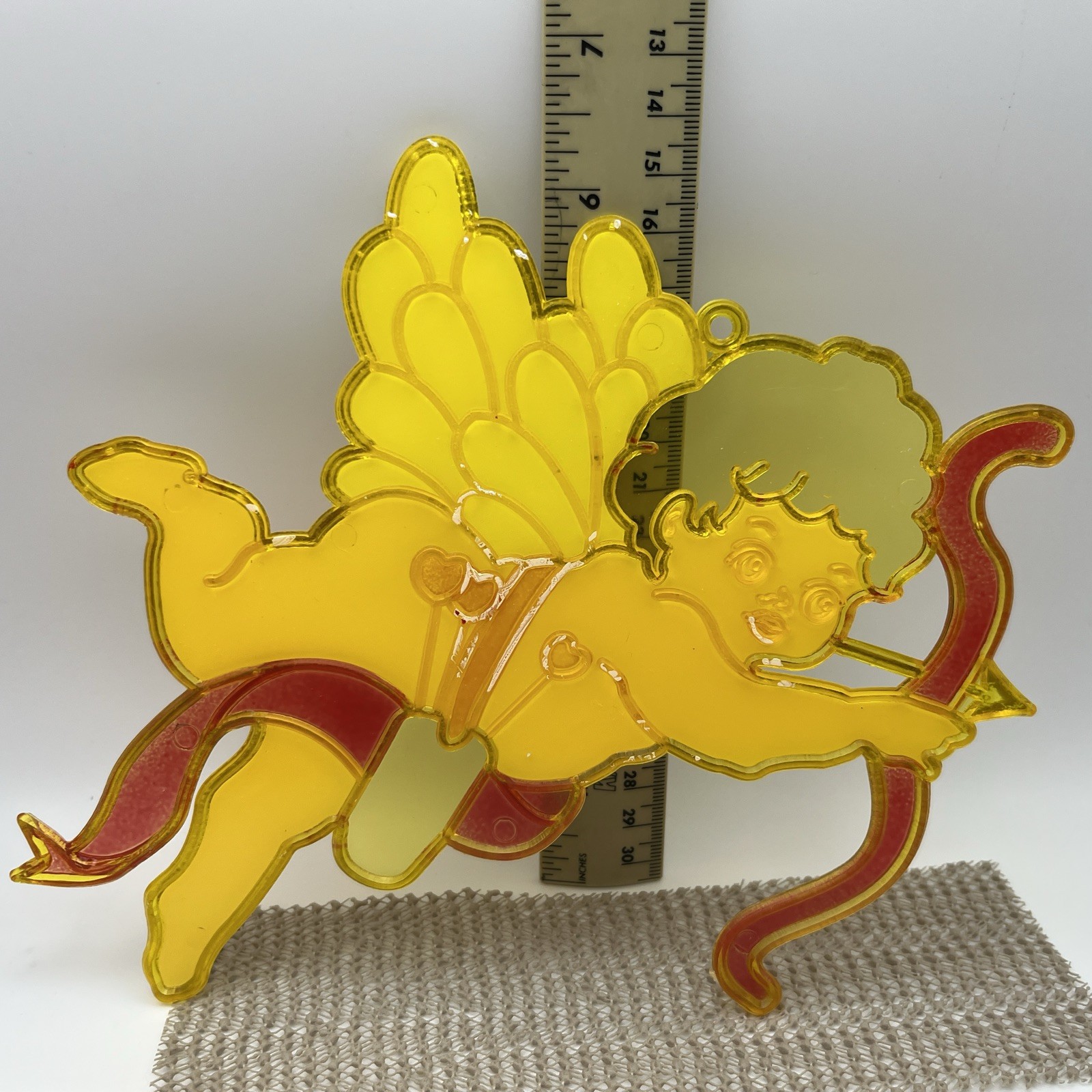 Vintage Valentine Cupid Plastic Stained Window Sun Catcher