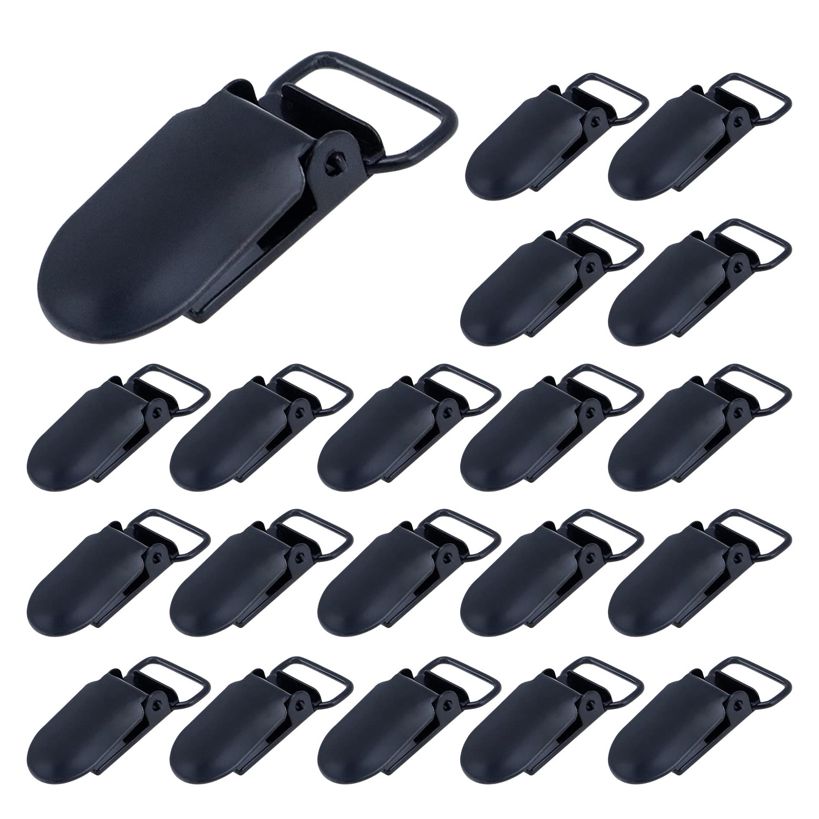 T Tulead Suspender Clips Black Metal Holder 20 Count (Pack of 1),
