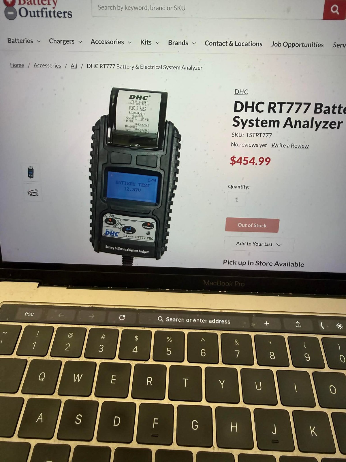 BRAND NEW DHC RT777 PRO BATTERY AND ELECTRICAL SYSTEM ANALYZER TESTER $350