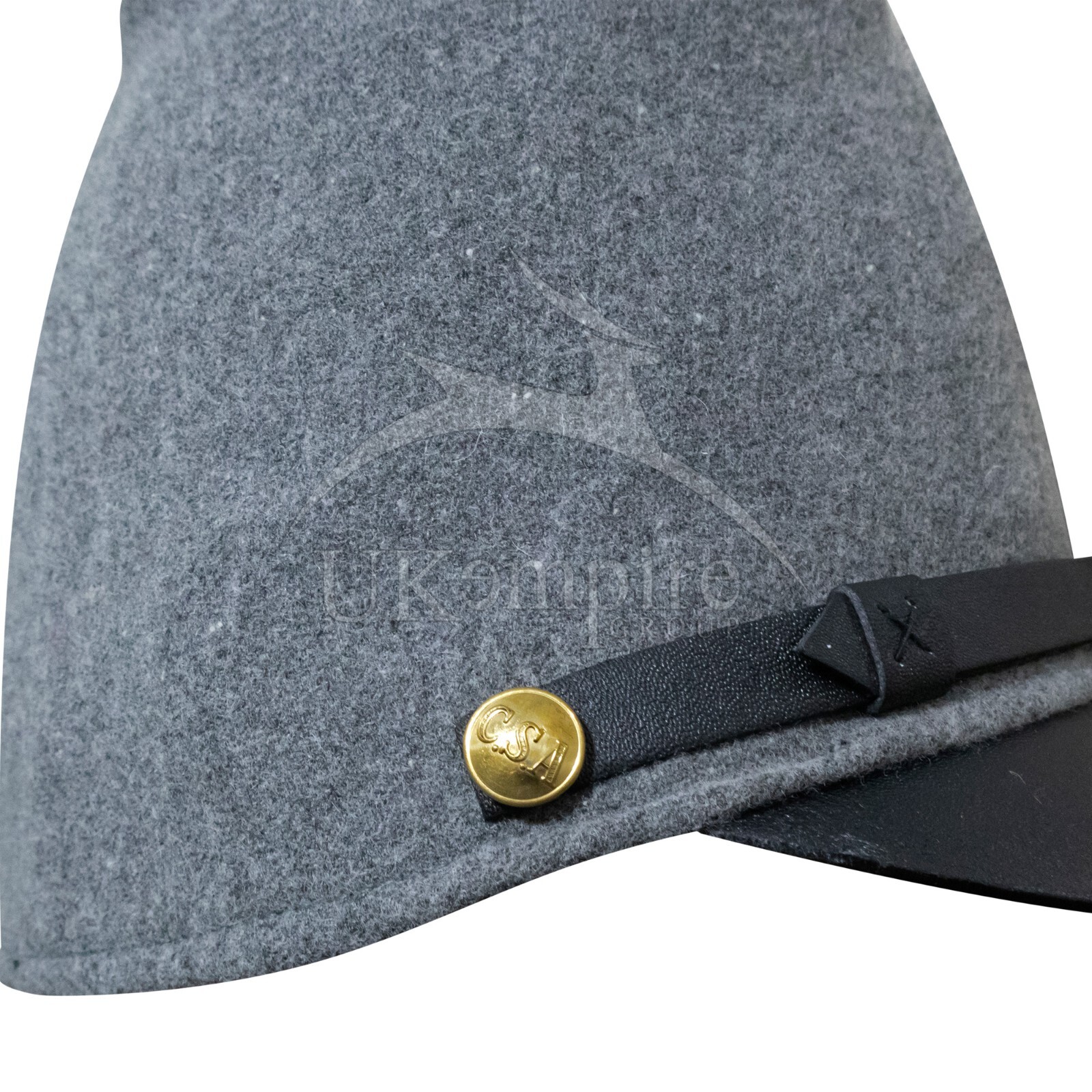 American Civil War Forage Cap (lined), 100% Confederate Grey Wool