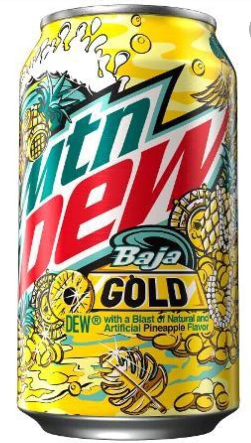 NEW! Mountain Dew Baja Gold Full/Unopened 12oz Can
