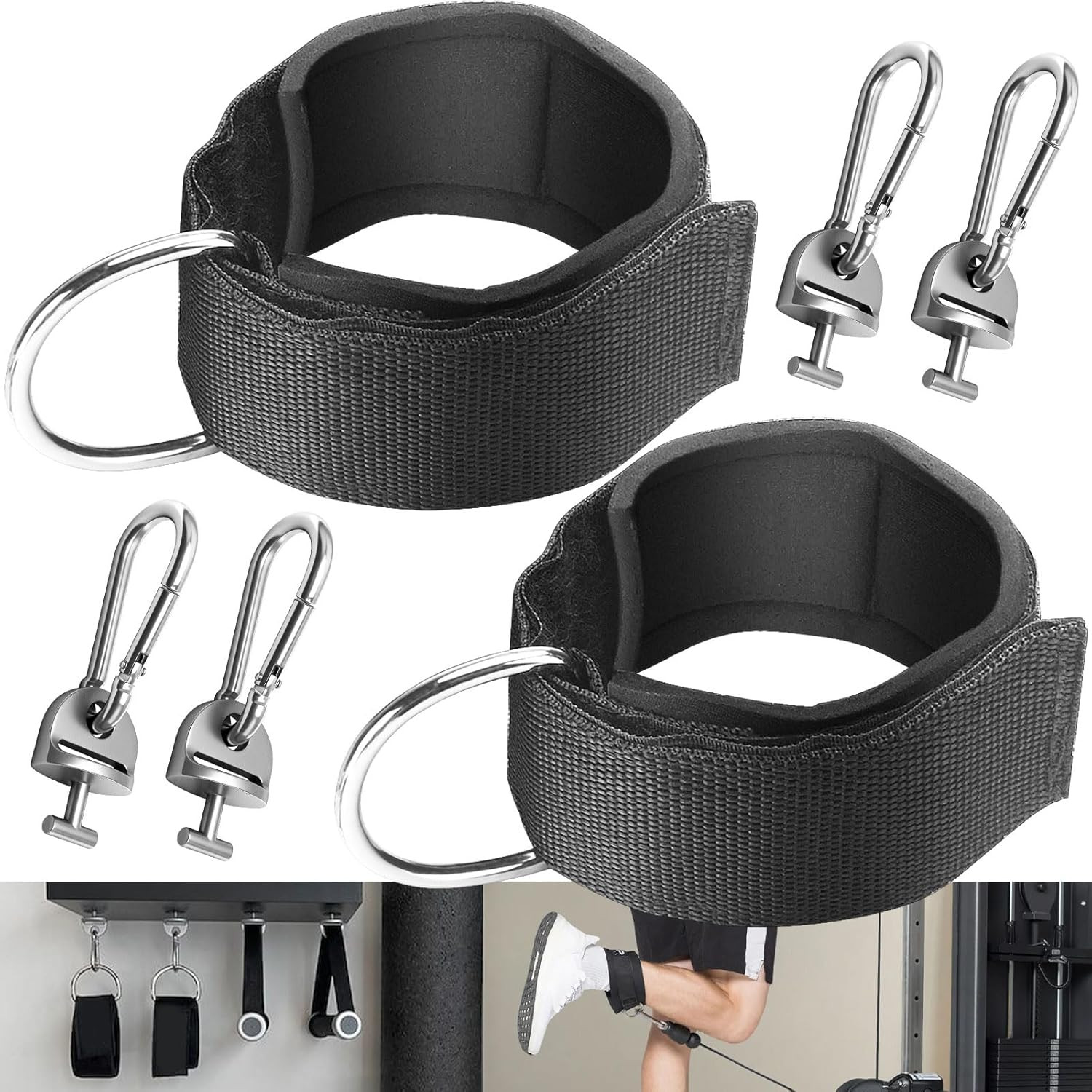 Adjustable Ankle Straps with T Lock Adapter for Tonal Gym Machine
