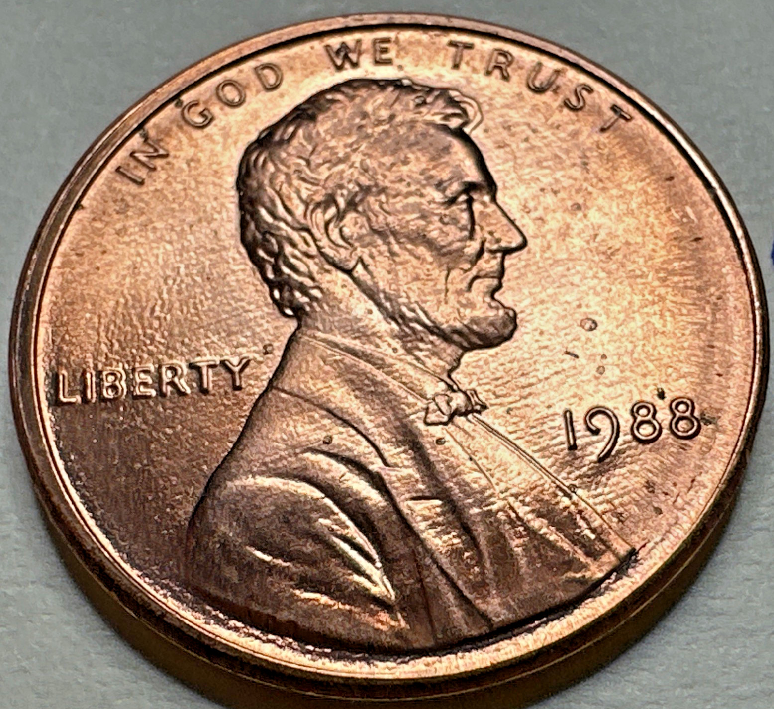 1988 Lincoln Cent Very Nice Grade RED 9953N