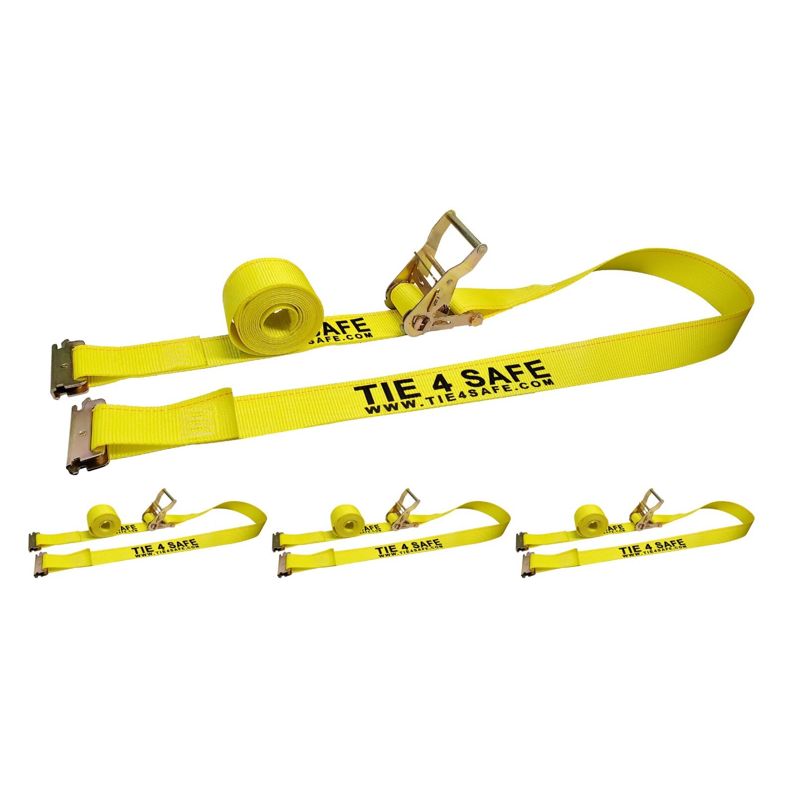 4 Pack 2" x 12' E-Track Ratchet Tie Down Strap Truck Trailer Enclosed Cargo Van