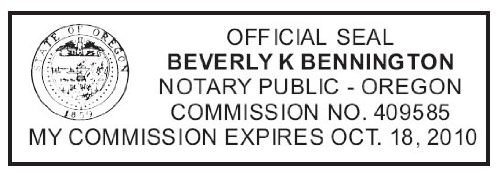 State of Oregon | Custom Rectangle Self-Inking NOTARY SEAL RUBBER STAMP - Oregon