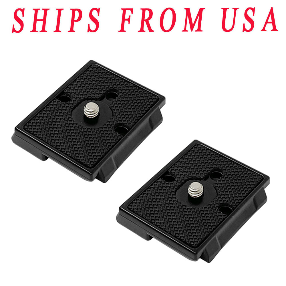 2X Quick Release QR Plate For Manfrotto Compatible 200PL-14 Camera Tripod Black