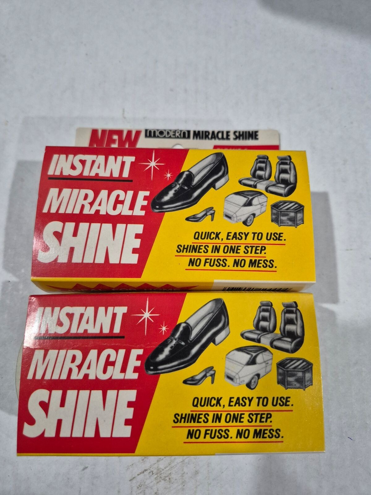 Vintage 1982 Instant Miracle Shine for Vinyl Leather.  Made In U.S.A. Lot Of 2 L
