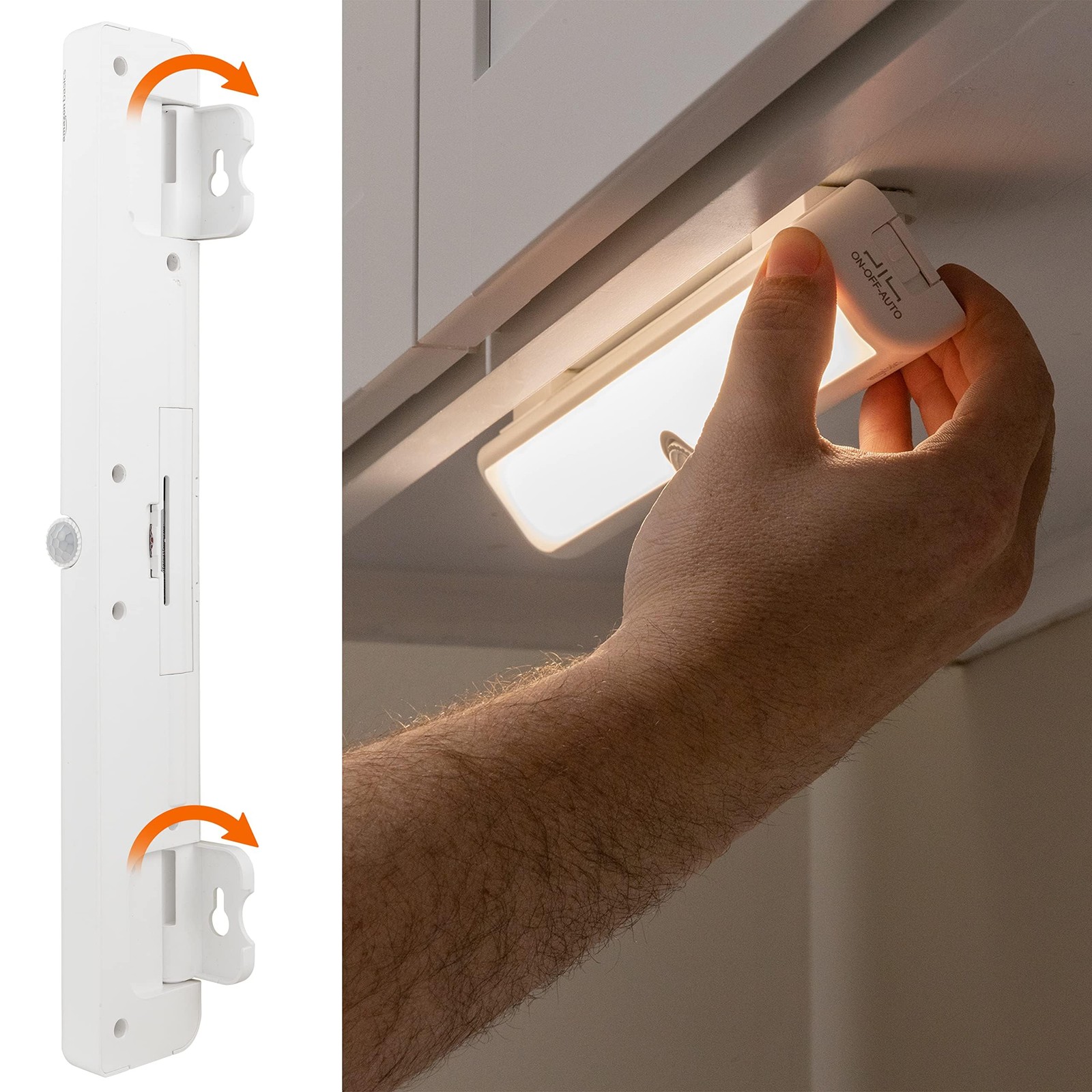 Amazon Basics LED Motion Sensor Light 180 Lumens, 12 inches, 2-pack, White