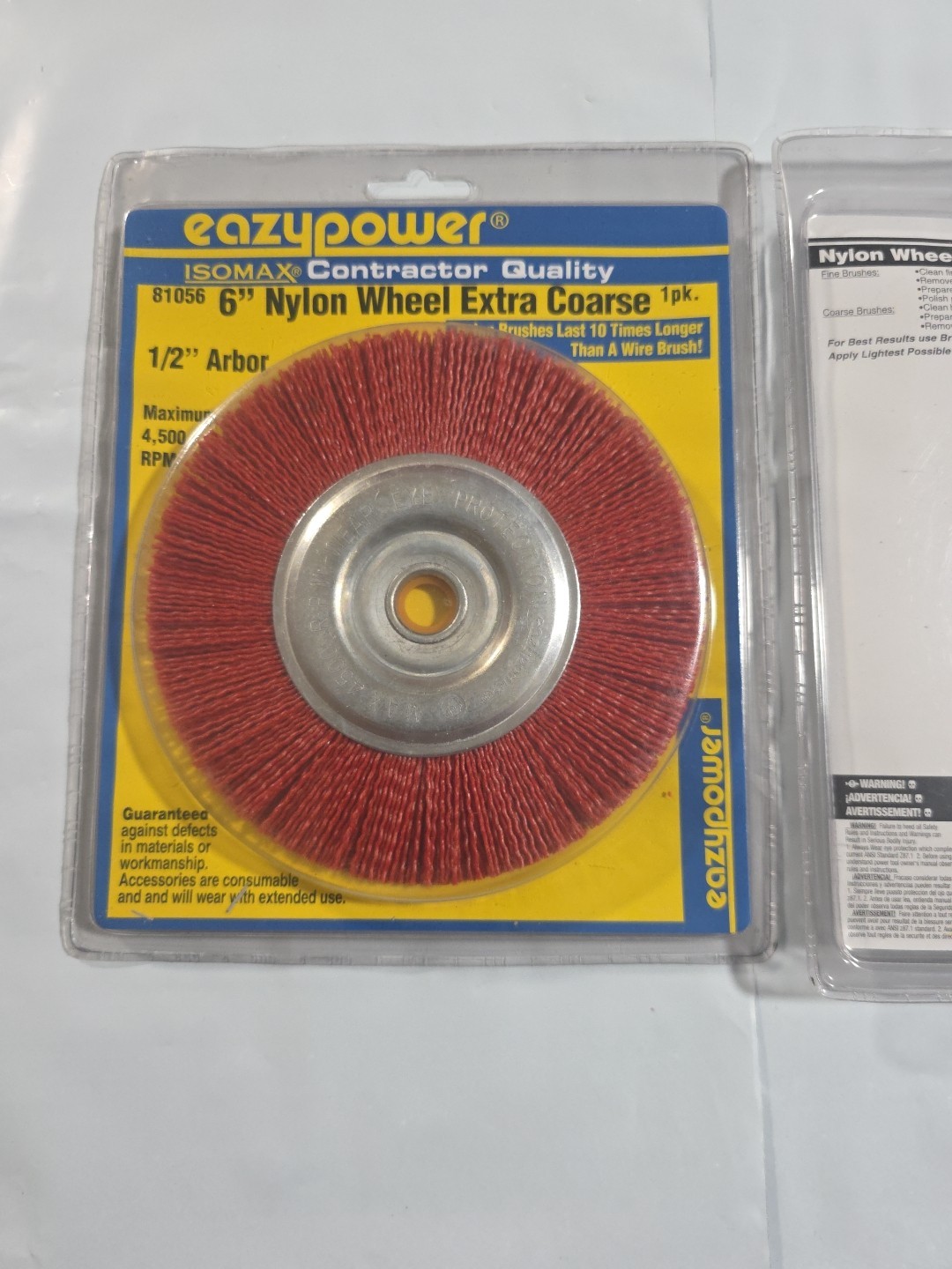 2 EAZYPOWER ISOMAX 6" NYLON WHEEL BRUSH EXTRA COARSE BENCH GRINDER WIRE #81056
