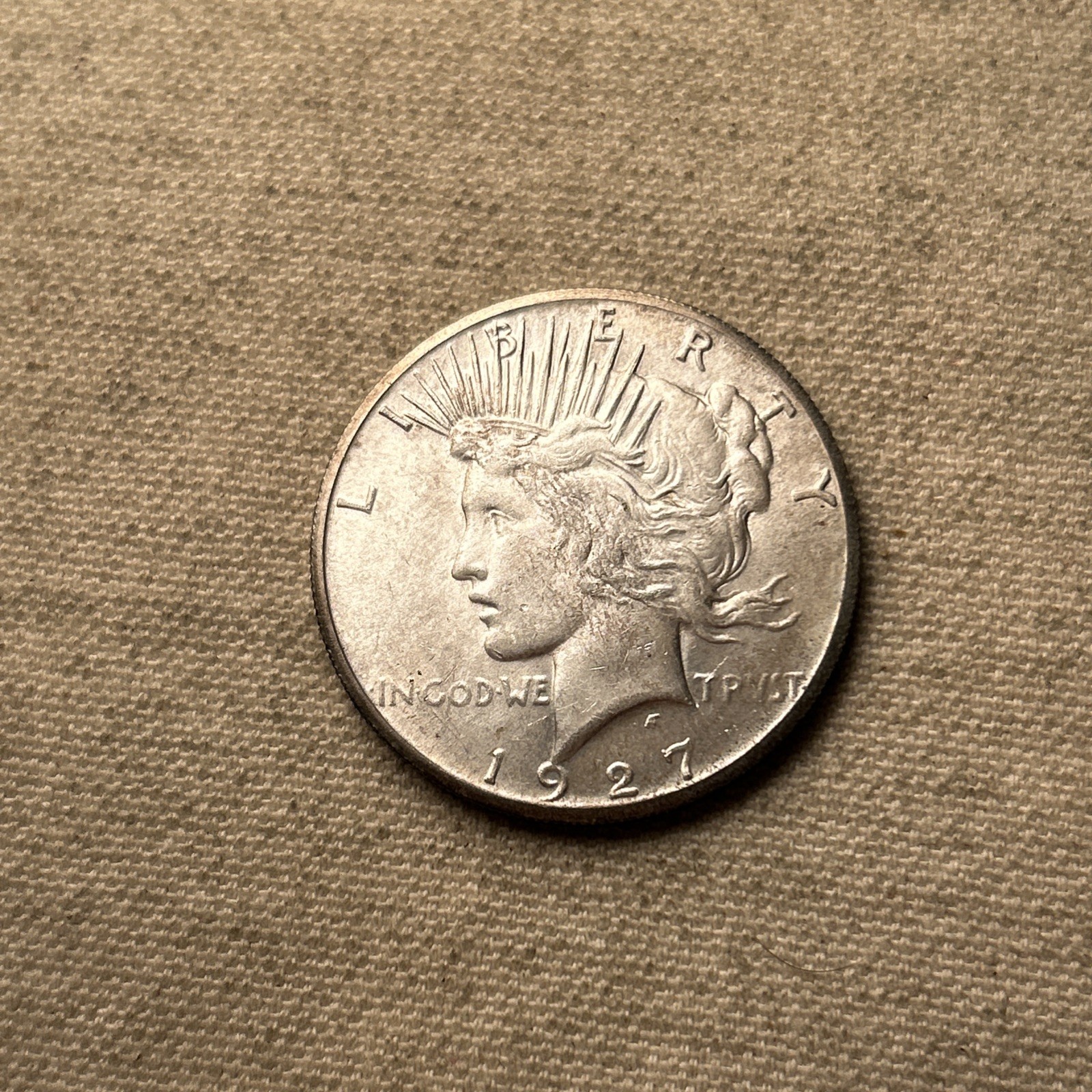 1927 US Peace Silver Dollar $1 Nice AU+ 11-3