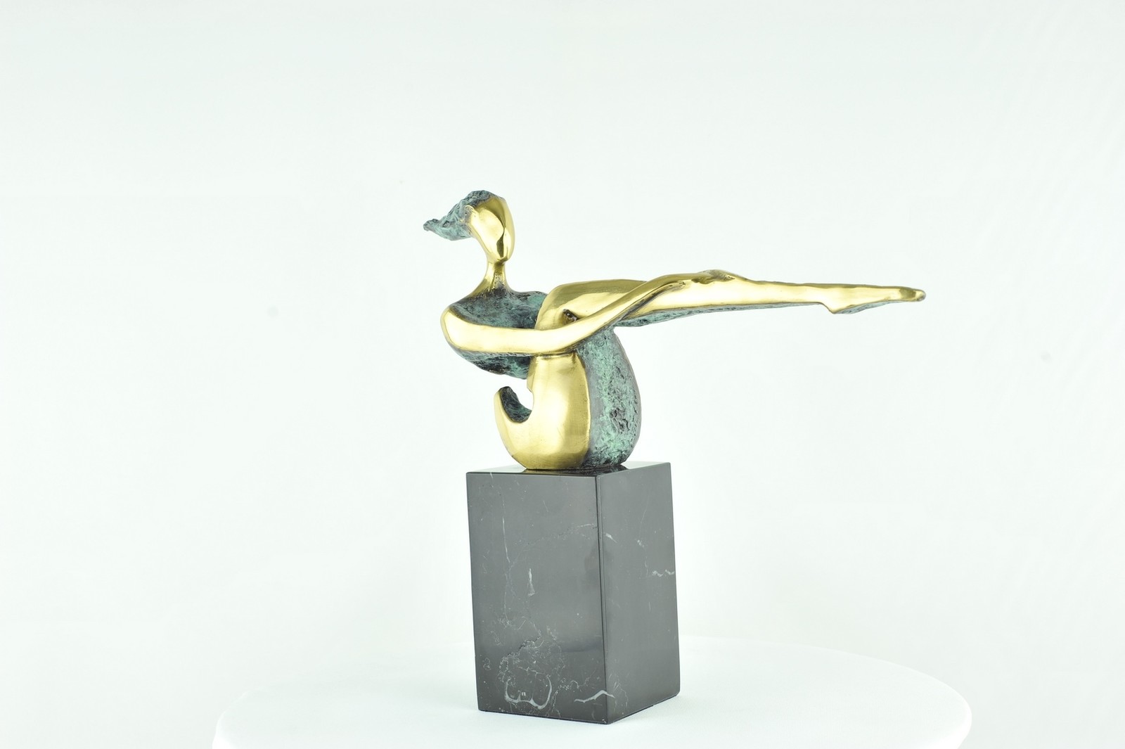 Modern Style Statue Sculpture Dancer Acrobat Art Deco Style Bronze Signed
