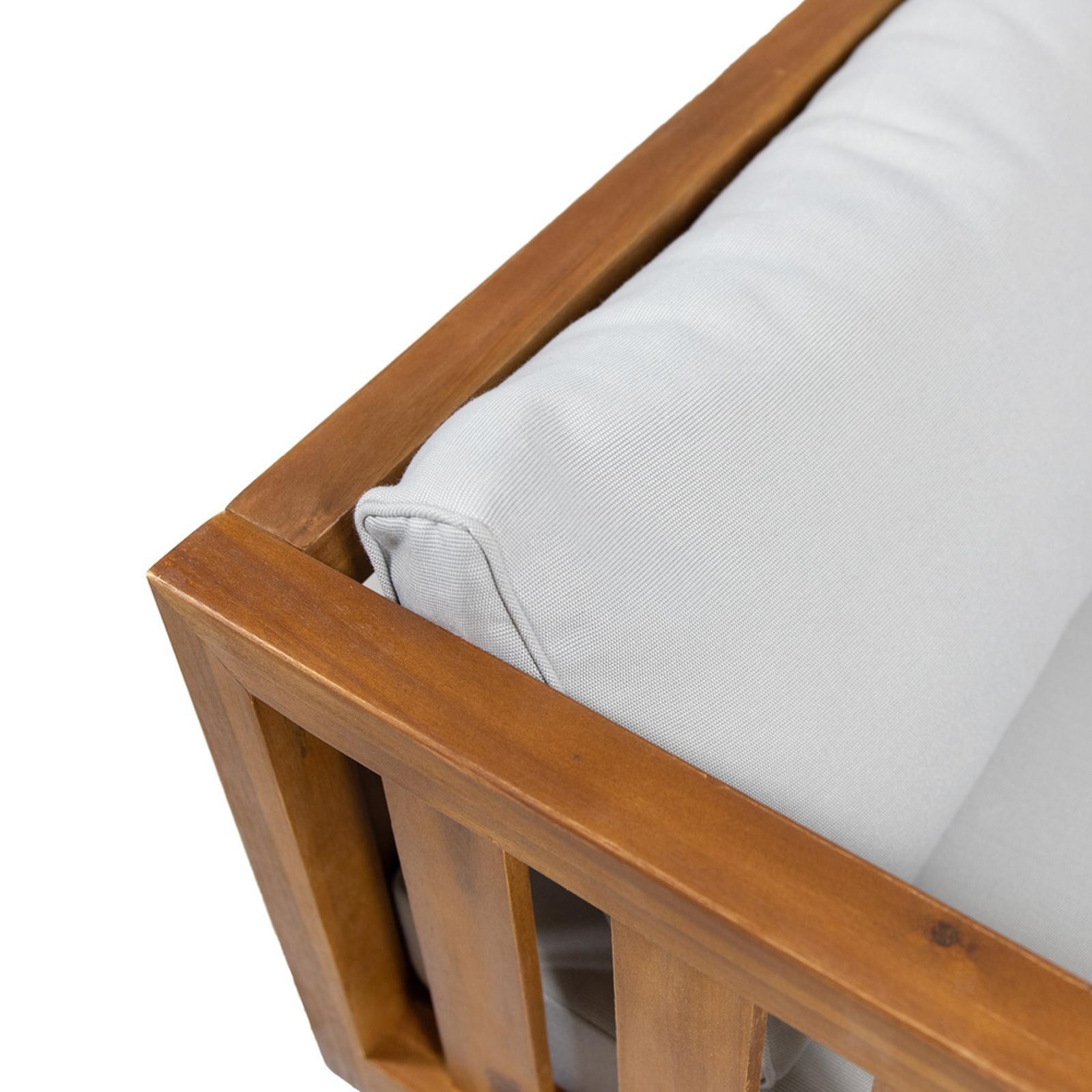 3-Seater Outdoor Daybed with Sleek Acacia Wood Frame, Homey Slat Design, and