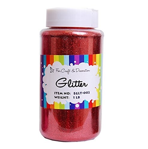 1 Pound Bottled Craft Glitter For Craft And Decoration Red