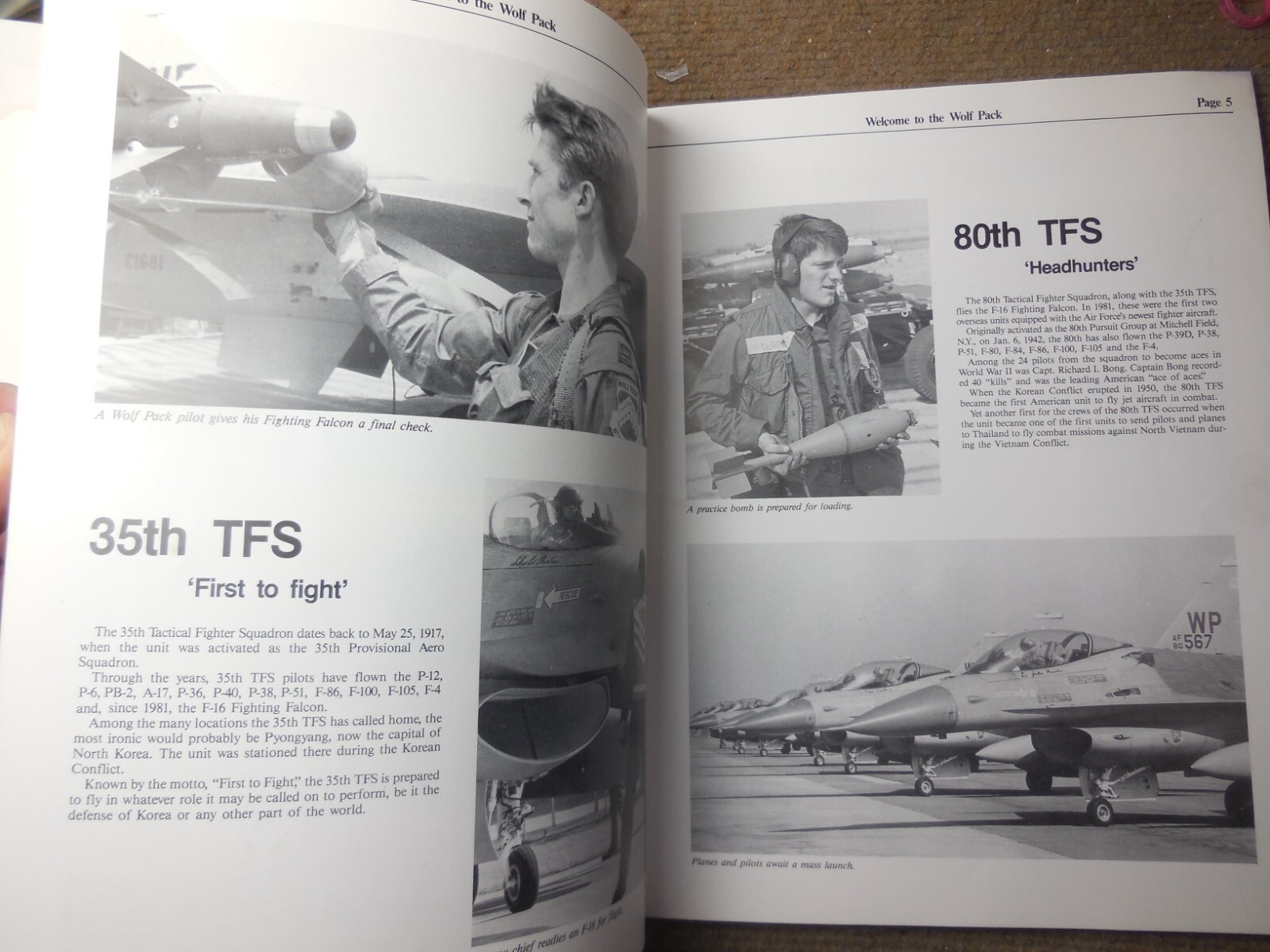 Softcover USAF Book Welcome To Kusan( KOREA) Air Base Home of The Wolf Pack