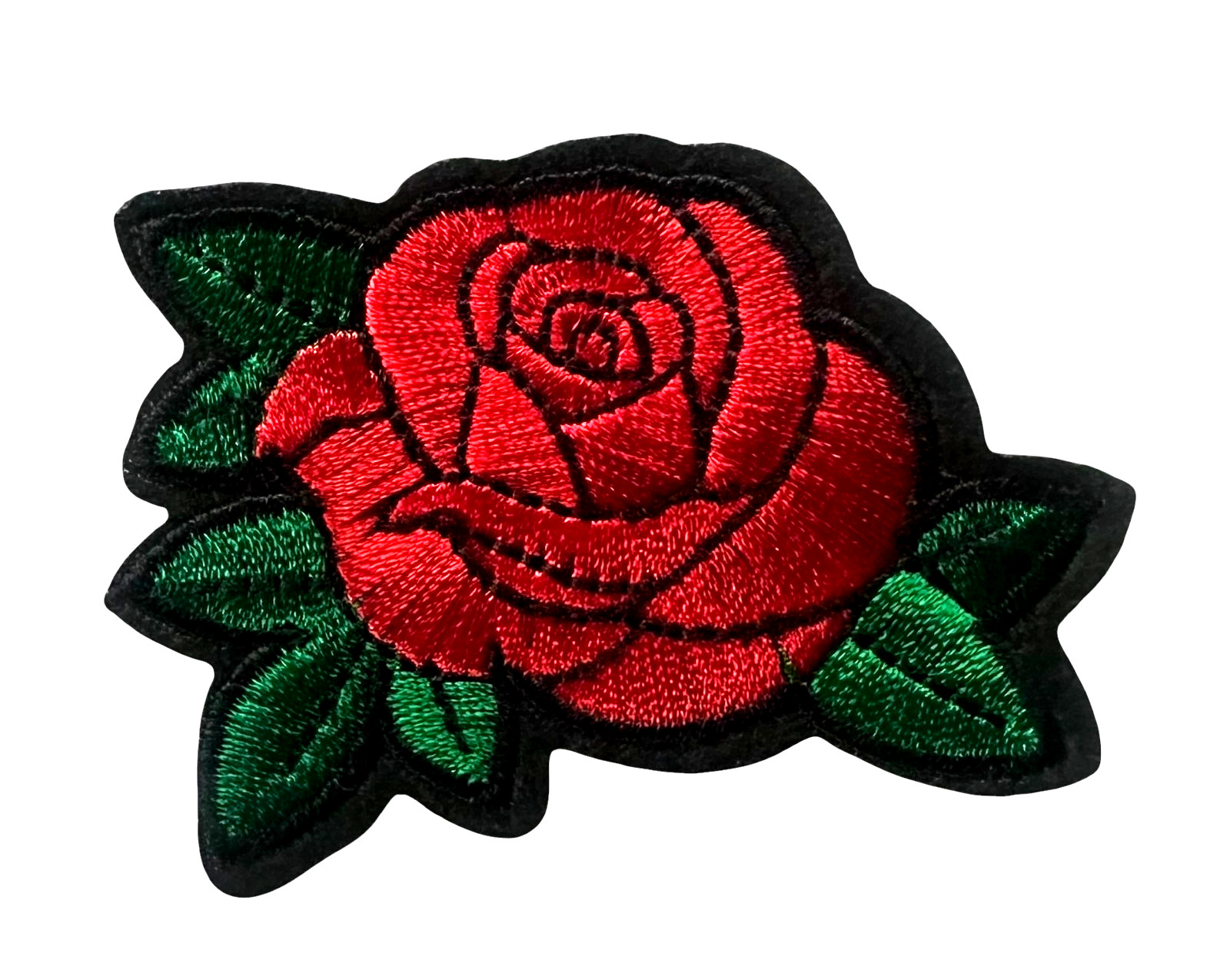 Red Rose Iron-On patch 3 x 2+3/8-inch FREE SHIPPING