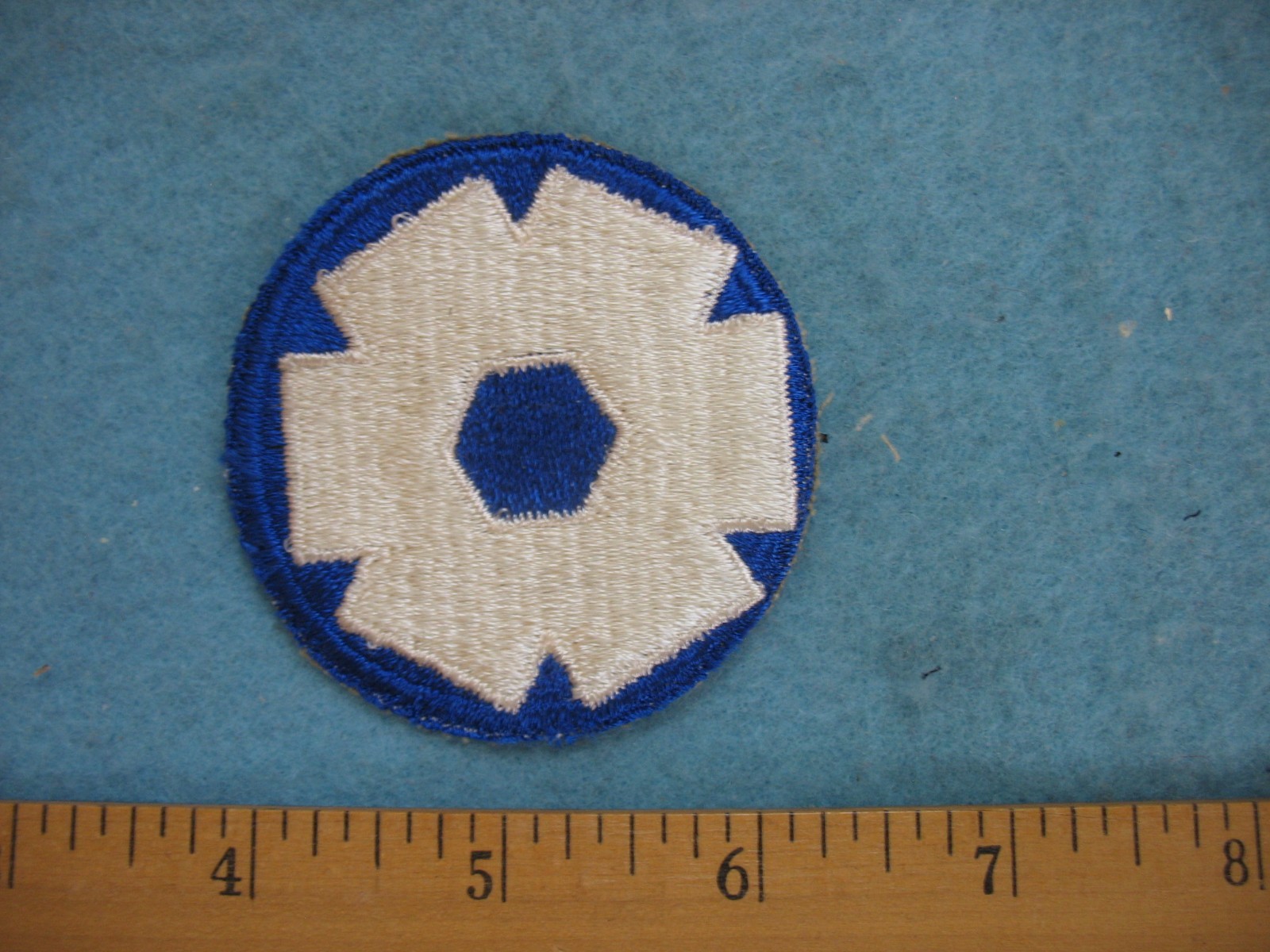 Original unused WWII US Army 6th Service Command whiteback patch