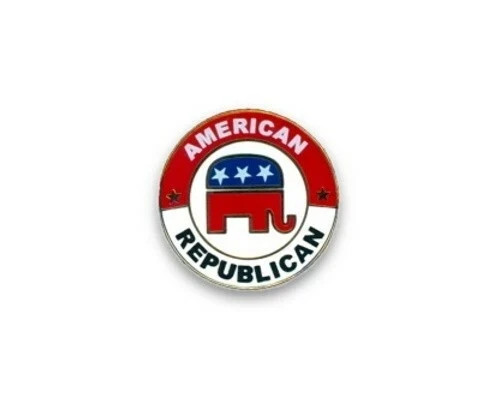 American Republican Political Round Lapel Pin - 1"