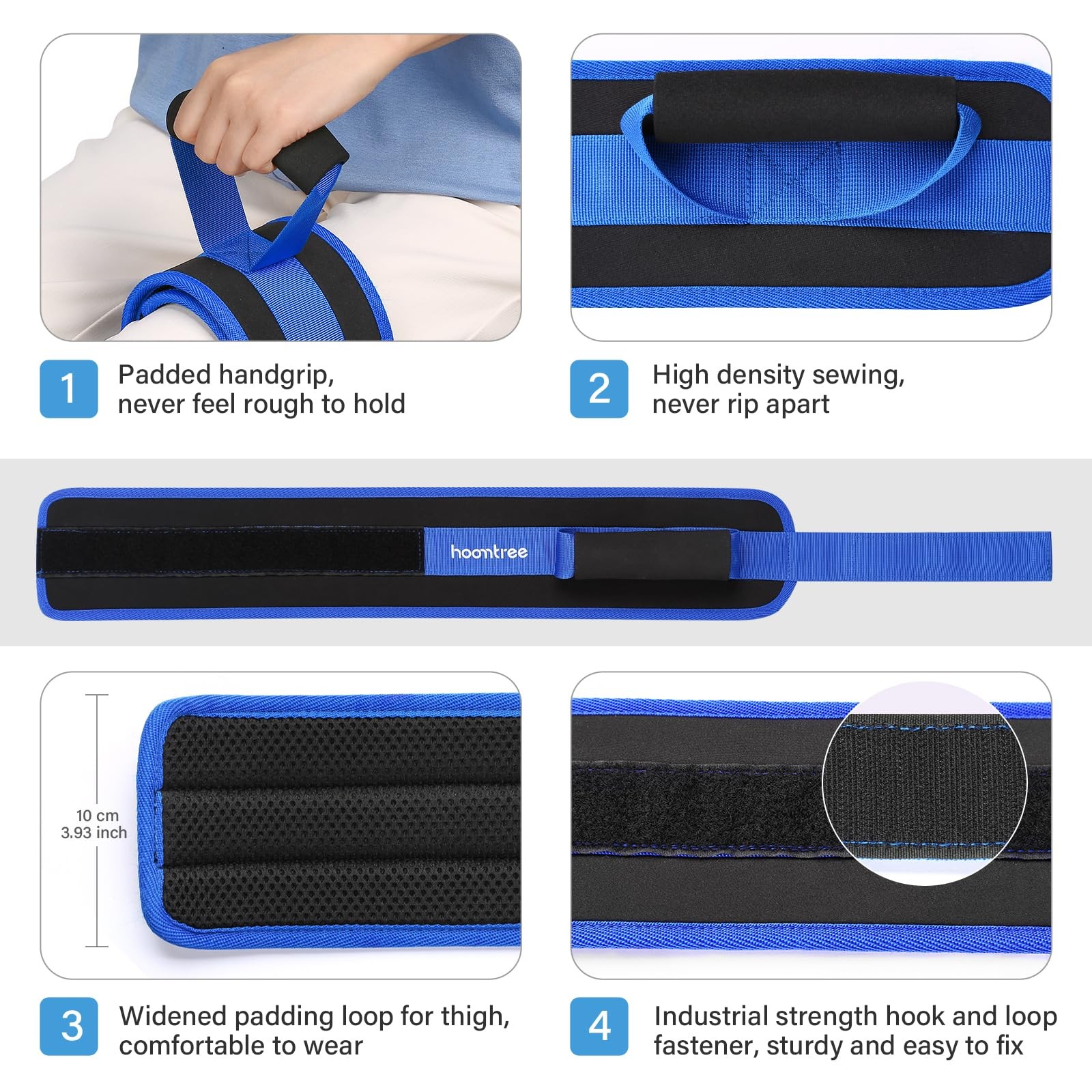 Hoomtree Leg Lifter Strap for Limited Mobility,Thigh 1 pc, Blue