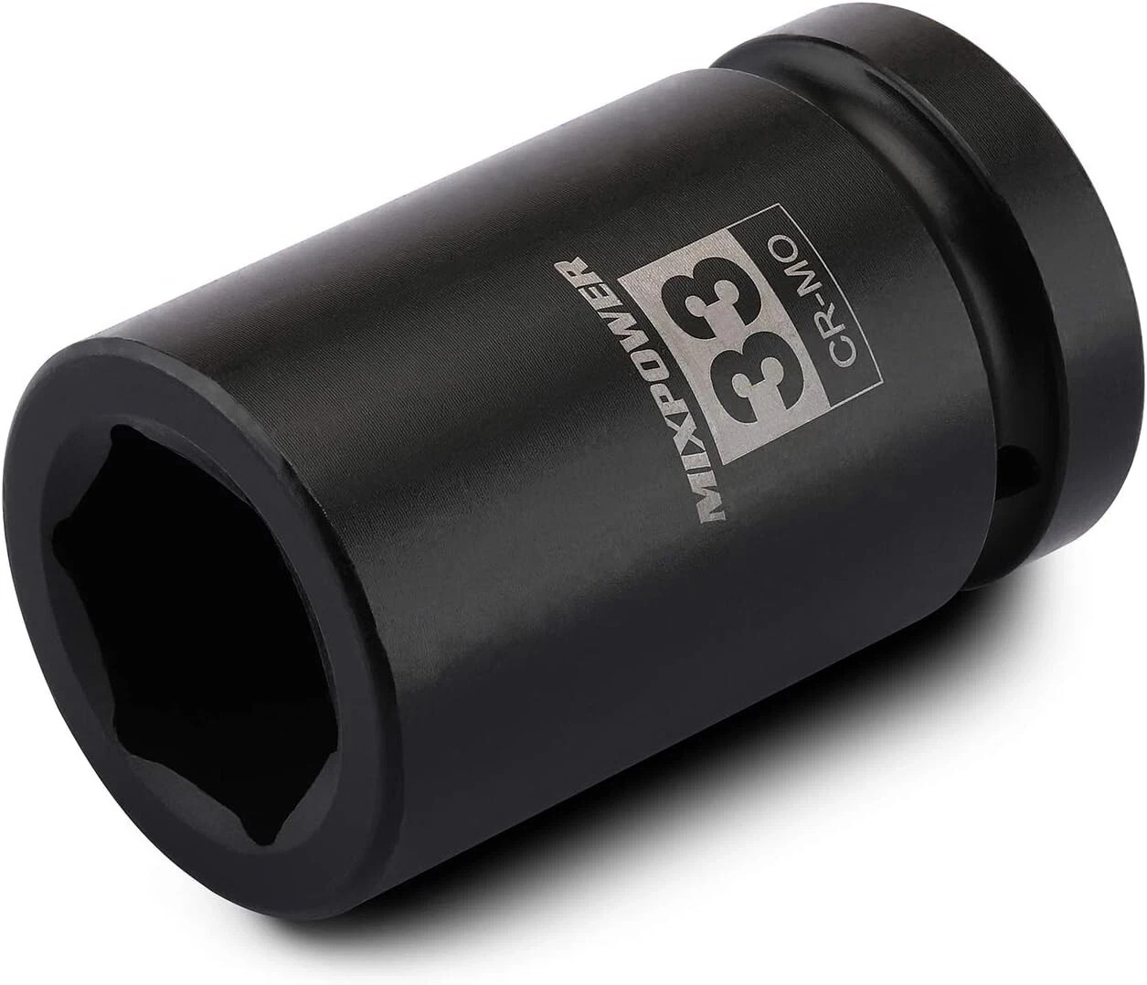 1 Inch Drive Deep Impact Socket CR MO 33Mm 6 Point Radius Corner Design Chamfere