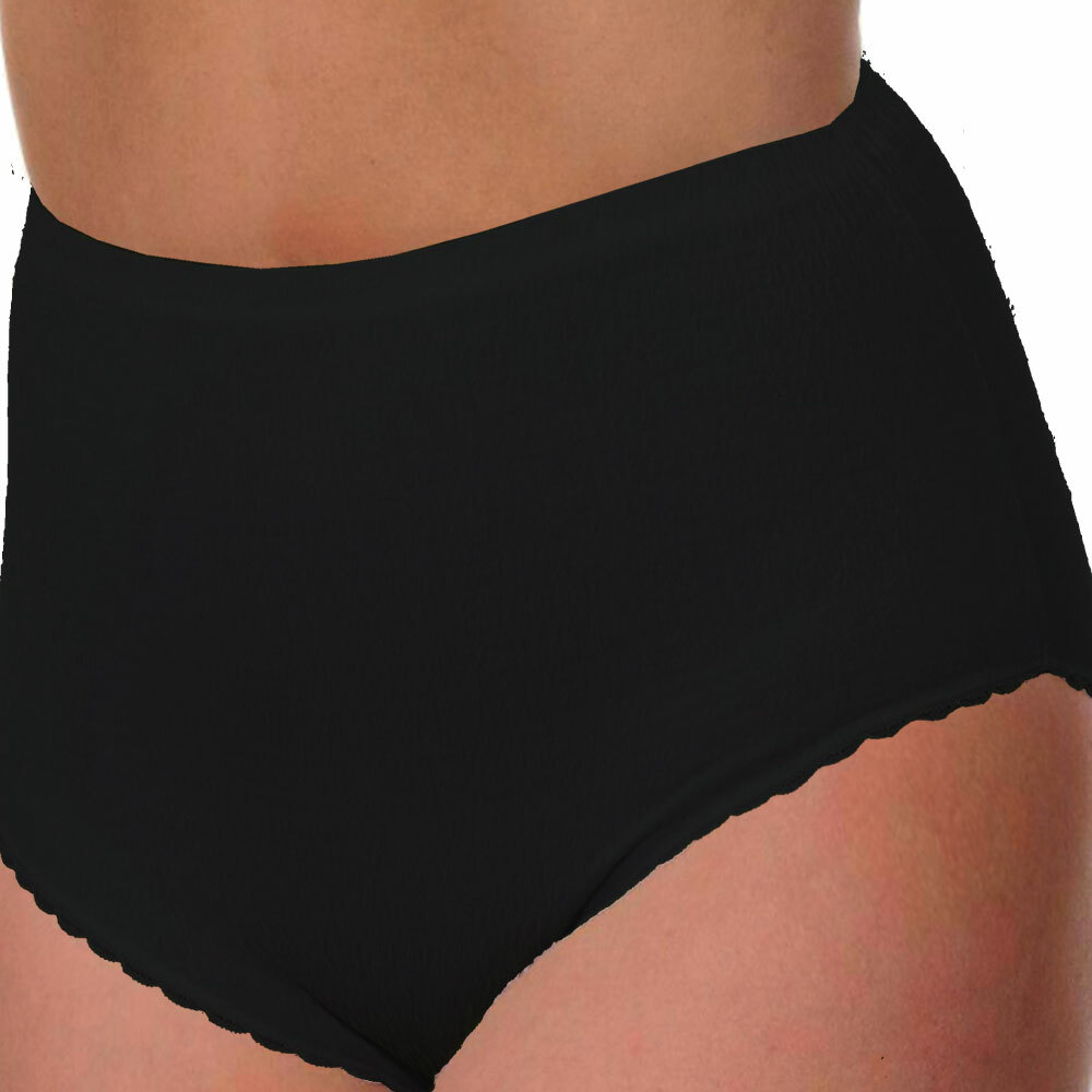 Ladies Mama Crinkle Underwear Briefs Knickers Full High Waist Maxi Comfort 12pcs