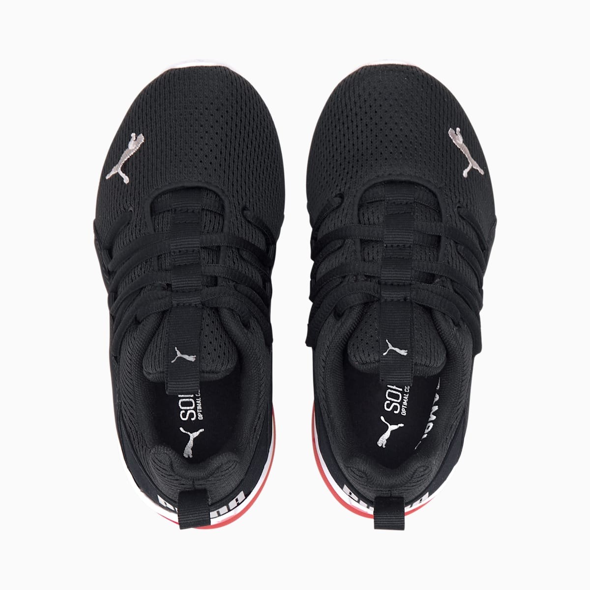 PUMA Men's Axelion Mesh Sneaker Puma Black/Puma Silver/High Risk Red - 19428601,
